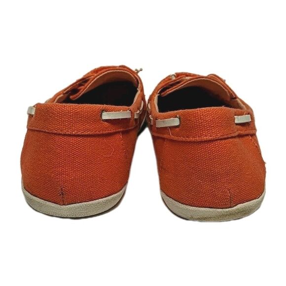 Bongo Women Canvas Boat Shoes 9 Casual Slip On Comfort Flat Orange Y2K Vintage - Picture 5 of 11